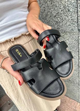 Распродажа черные легкие и удобные шлепанцы 36р.