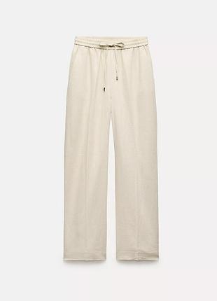 Штани брюки палаццо лляні з льону zara