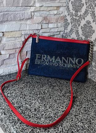 Ermanno scervino🇮🇹 італія жіноча джинсова сумка зі стразами 28*19*2