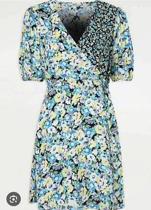 Распродажа 2+1 красивое платье вискоза цветы запах