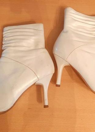 Полусапожки белые respect 41 размер утеплённые кожан каблук сапог элегант женствен обувь9 фото