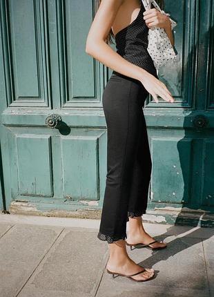 Штани жіночі чорні mini flare zara
