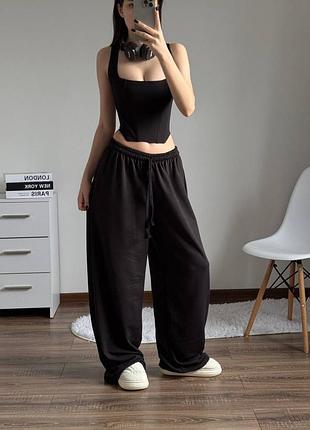 Прямі штани із затяжками