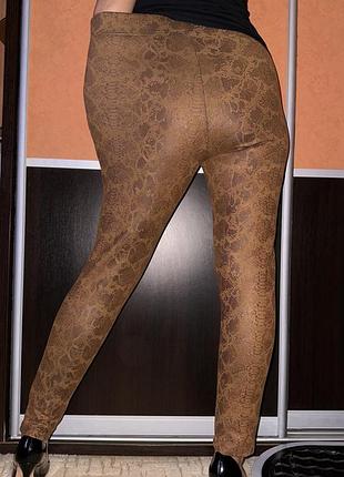 Ідеальні якісні лосіни легінси змія шоколадні стрейч m&s 16 батал