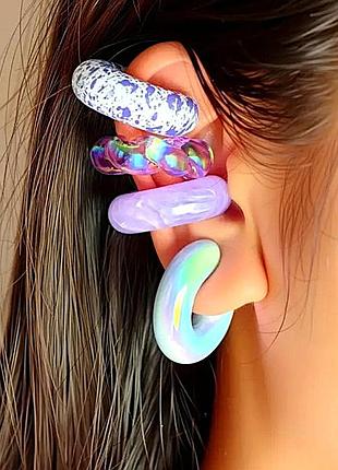 Каффы комплект 4 единицы акриловые jeweston фиолетовые sku 02608\1