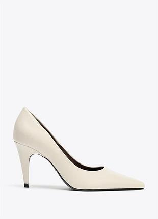 Туфли женские белые кожаные zara