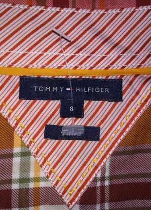 Рубашка в модную клетку с рукавами заплатками от tommy hilfiger,оригинал4 фото