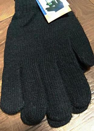 Рукавички рукавиці рукавиці для телефону вовняні шерсть чоловічі сенсорні чорні2 фото
