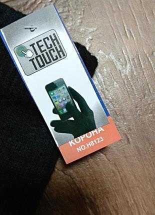 Рукавички рукавиці рукавиці для телефону вовняні шерсть чоловічі сенсорні чорні4 фото