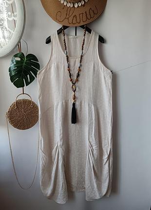 Літня сукня. натуральний льон. італія. р 48