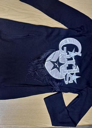 Черная гламурная туника для девочки