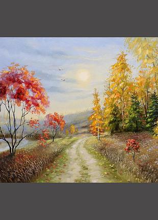 Картина олійними фарбами осінь