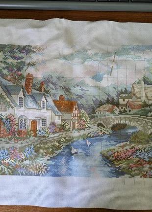 Набір для вишивки хрестиком " будинок в долині" розмір 33×45см