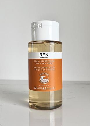 Ren ready steady glow daily aha tonic  тонік для сяяння шкіри для обличчя 250 ml