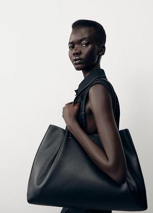 Сумка жіноча велика чорна zara