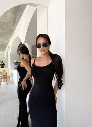 Сукня майка жіноча довга максі літня повсякденна легка рожева чорна жовта коричнева бежева сіра