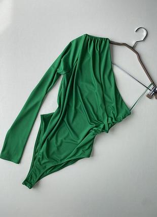 Боді на одне плече жіноче zara з драпіруванням