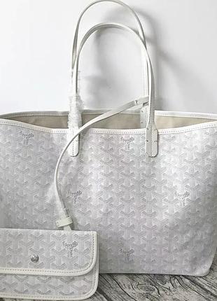 Сумка шопер goyard в наявності у білому кольорі