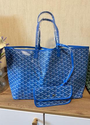 Сумка шопер goyard в наявності в блакитному кольорі