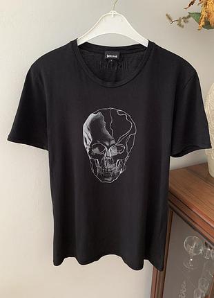 Футболка just cavalli skull black t-shirt оригінал roberto cavalli