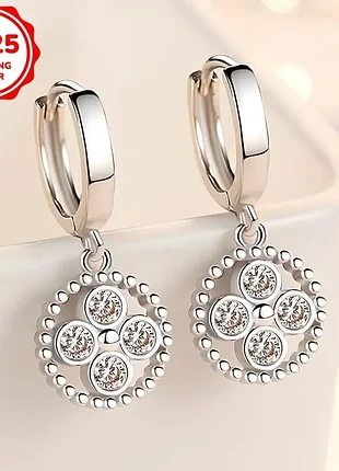 Шикарні срібні сережки з цирконієм