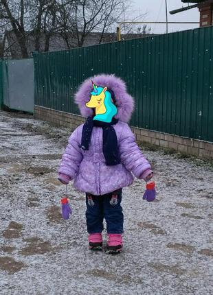 Зимовий комбинезон на дівчинку 3-и роки2 фото