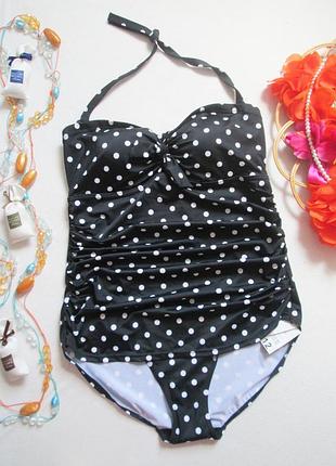 Супервой слитный моделирующий купальник батал в горох george🌴🌹🌴