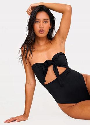 Купальник чорний суцільний без бретелей