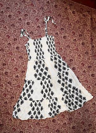 Платье сарафан черно  белое