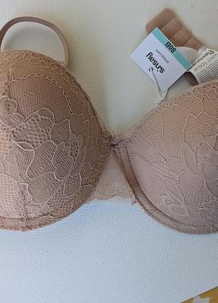 Новый бюстгальтер балконет беж, 75в