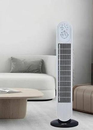 Вентилятор напольный колонный zepline zp-138 500 вт с поворотом 90° и 3 скоростями малошумный вентилятор для дома и офиса
