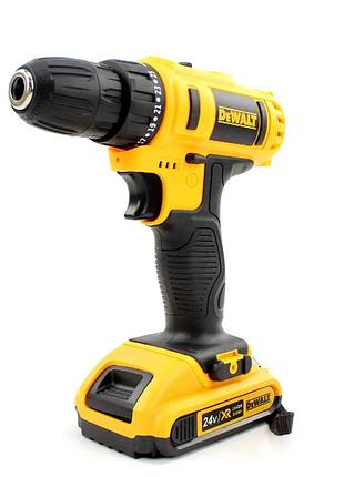 Профессиональный ударный шуруповерт dewalt dcd791 24v 6ah с инструментами, 2 аккумулятора, кейс, мощная аккумуляторная дрель