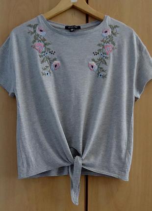 Супер брендова футболка бавовна  вишивка р.46-48
