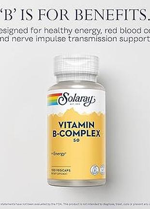 Витамины в-комплекс vitamin b-complex 50mg 100 vegcaps solaray