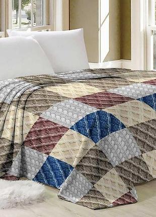 Плед із флісу в'язана печворк (160х210)