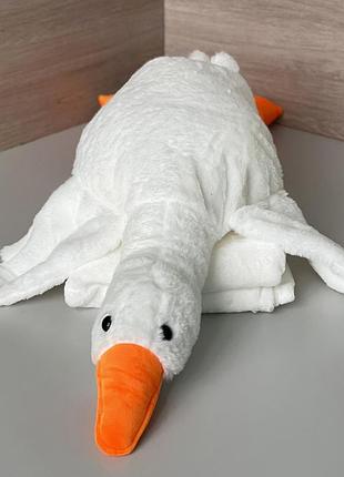 Плед - мягкая игрушка 3 в 1 (гусь белый) 130 см