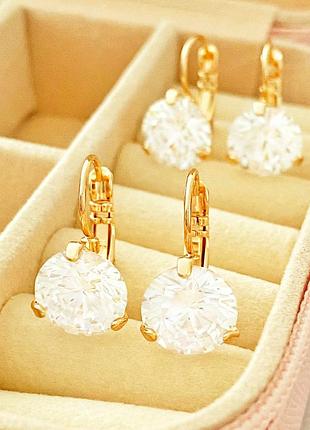 Позолоченные серьги, сережки, позолота