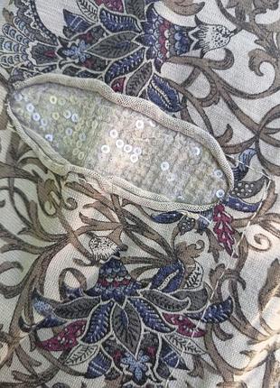 Батал ,тонюсенький коттоновый лонгслив  с пайетками на кармане,56-60разм, италия.