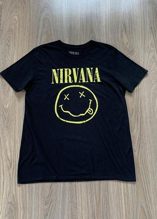 Мужская хлопковая футболка с большим принтом nirvana