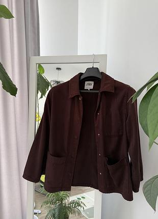 Верхня сорочка коричнева zara (s)