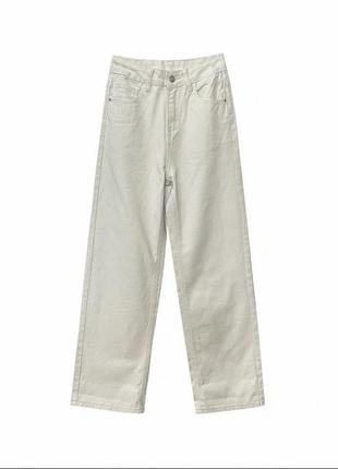 Класичні прямі джинси кольору екрю