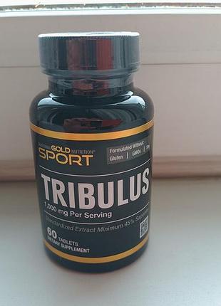 Трибулусtribulus california gold nutrition sport 1000 мг, 60 таблеток
