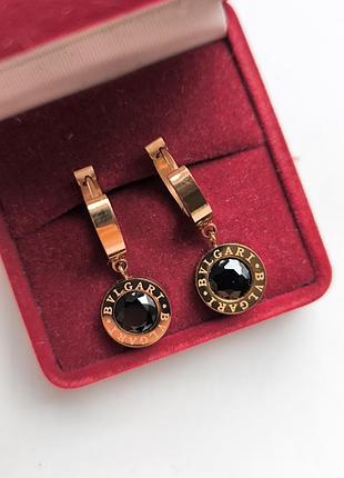 Серьги шарики с черным кристаллом гипоаллергические можно мочить