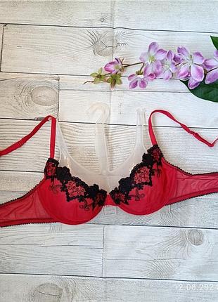 Бюстгальтер балконет на кісточках без поролона мереживо