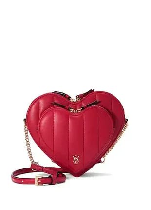 Сумка victoria's secret heart crossbody bag – red lacquer
