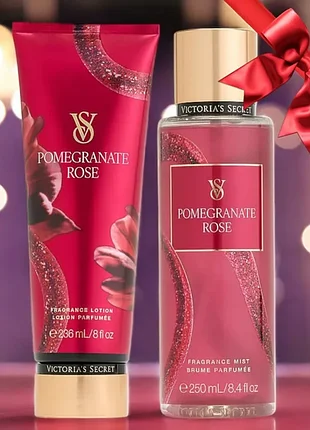 Парфюмерный набор victoria’s secret pomegranate rose lunar new year gift set -спрей 250 мл + лосьон 236 мл