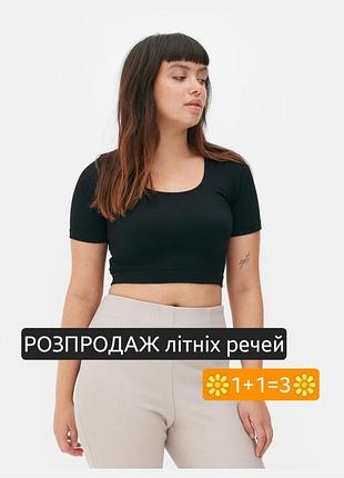 Топ чорний в рубчик primark