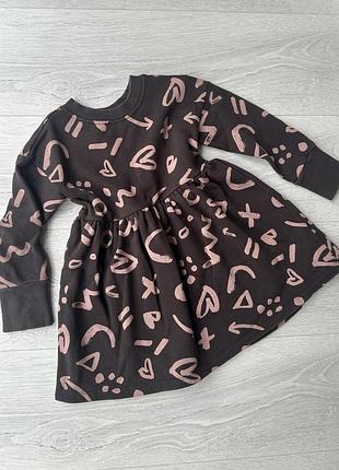 Утеплене плаття next 2-3 р з принтом сердець