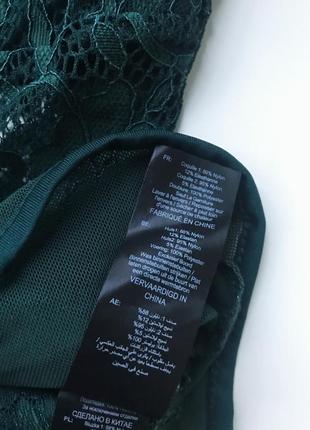 Смарагдове мереживне сітчасте боді new look