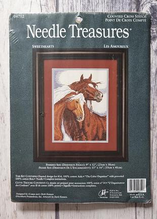 Набір для вишивання needle treasures horses sweethearts 04712 пара коней